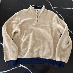J. Crew Men's Tan Fleece Crewneck Sweater